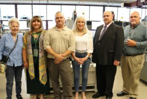 L to R - Kris Lorch, Alloy Engineering; Laurie LeBouthillier, Principal Emmett O’Brien; Steve Orloski; Kathy Saint, Schwerdtle; Jeffrey Wihbey, Superintendent; Paul Angelucci, SVFT Vice-President